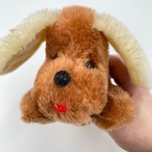 Avlon Rare‎ Vintage Small Brown 7" Plush Dog Korea Red Tongue Stuffed Animal